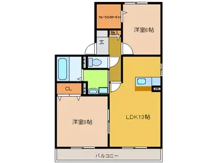 ブルーメ C・D【2階】の間取り