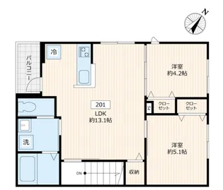 仮称根岸コスモポリタン【2階】の間取り