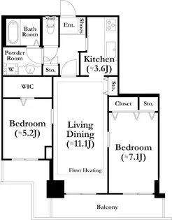 河田町ガーデン1【12階】の間取り