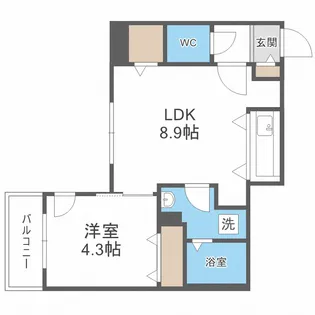 ファランドール札幌【2階】の間取り
