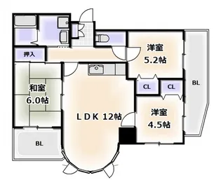パインブルックマンション【6階】の間取り