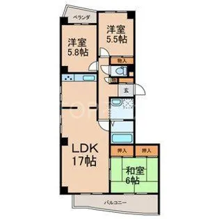 カサブランカ【5階】の間取り
