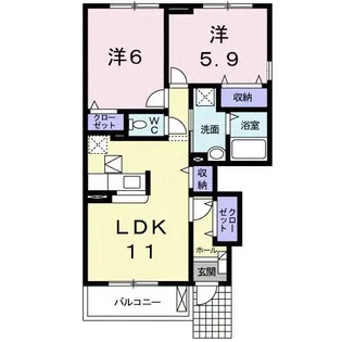 ヒールコート【1階】の間取り