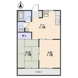 ハイツ寿A【2階】の間取り