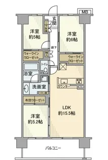 ファインシティ武蔵野富士見【2階】の間取り