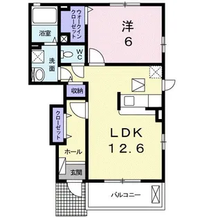 リバーサイドエビスA【1階】の間取り