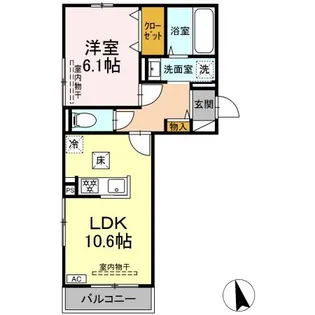 ヒルズスクエア【2階】の間取り