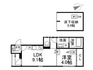 Tujigahana淀【1階】の間取り