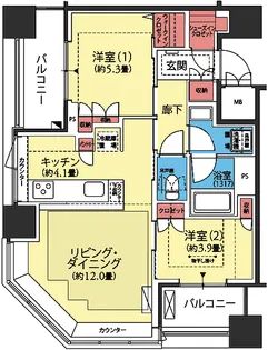 フロール横濱関内【9階】の間取り
