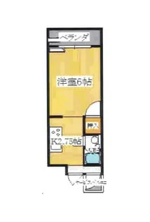 プリンスハイツ第2 C-2 北東 1K【3階】の間取り
