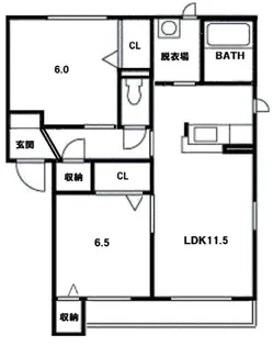 Le Courage北野【1階】の間取り