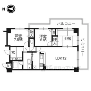 ライオンズマンション京都淀第2【4階】の間取り