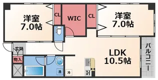 T-スクエア布施【2階】の間取り