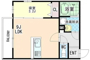 レーブ亀岡【1階】の間取り