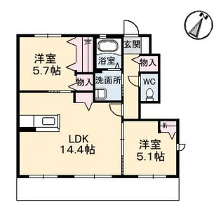 ブランドール山崎【1階】の間取り