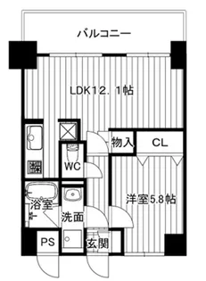マンションはりげん鳳【4階】の間取り