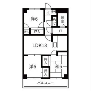 プロミネント四日市【6階】の間取り