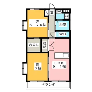 メゾンブローニュ伊勢【1階】の間取り