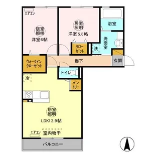 袖ヶ浦ヒルサイドプラザ B【2階】の間取り