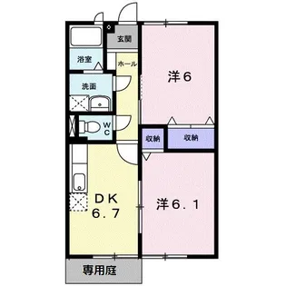 プリティ・ベアーB【1階】の間取り