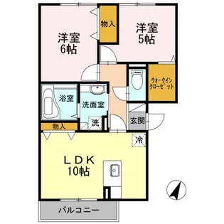 ウエルデンス東林間【3階】の間取り
