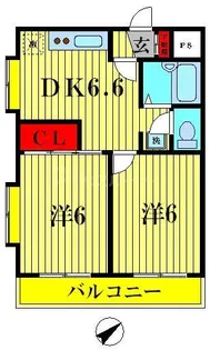 ハイツ松戸III【1階】の間取り