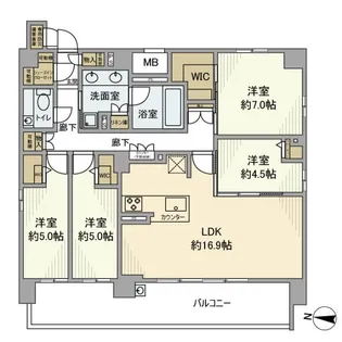 プレサンスロジェ藤が丘駅前【12階】の間取り
