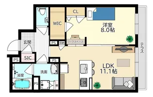 ロコグランデ潮江【1階】の間取り