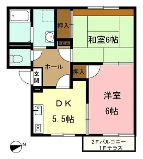 コーポHORIGANE【2階】の間取り