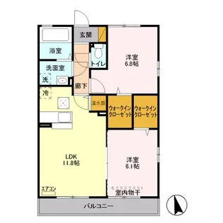 スマイルコート 6番館【1階】の間取り