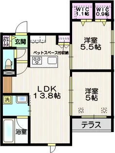 メゾン・ド・ベルヴィル【1階】の間取り
