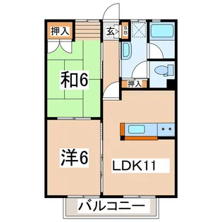 福島県郡山市大槻町字花輪【アパート】の間取り