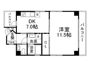 ピュアコート五条【14階】の間取り