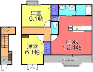 アプリコット宝積【2階】の間取り