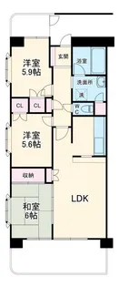 東川口ガーデンプラザ六番館【4階】の間取り