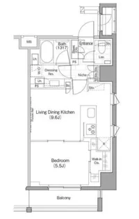 ザ・パークハビオ早稲田【2階】の間取り