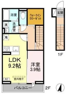 コンフォートW棟【2階】の間取り