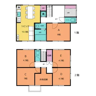 愛知県尾張旭市平子町中通【一戸建】の間取り
