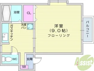 エステート松川【1階】の間取り