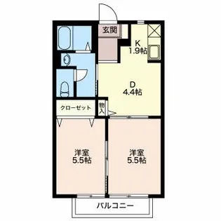 フレグランスOKINO C【2階】の間取り