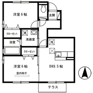 プリモセジュール B【1階】の間取り