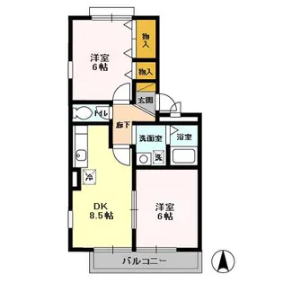 千葉県千葉市緑区おゆみ野中央7【アパート】の間取り