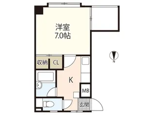 リバー大手町【5階】の間取り