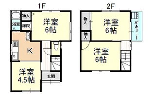 大阪府柏原市法善寺3【一戸建】の間取り
