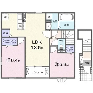 クレール聖和C【2階】の間取り