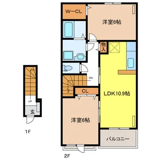ヴィラパーチェII【2階】の間取り