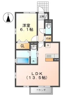 サニー矢倉下 A【1階】の間取り