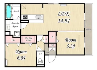 Casa Kawarada(カーサカワラダ)【2階】の間取り