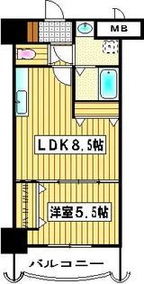 福岡県福岡市博多区築港本町【マンション】の間取り
