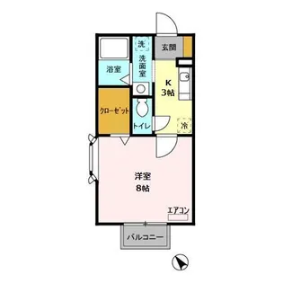 ボンヌシャンス八幡【2階】の間取り